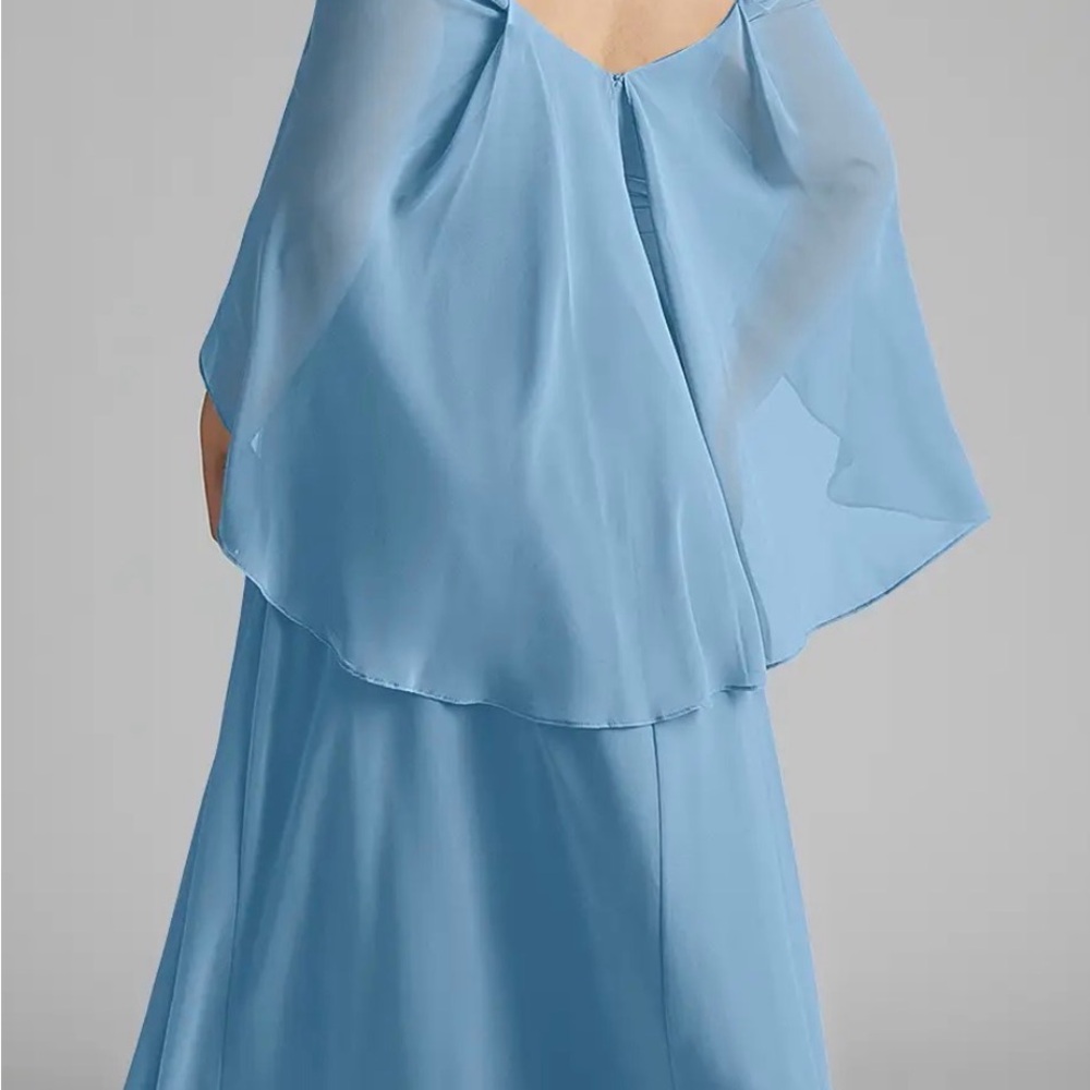 Azazie Cienna bridesmaid/formal dress. Size 16 “steel blue” color. New with tags - Picture 5 of 8